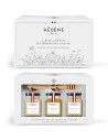 Un coffret élégant avec trois miels d'exception issus de la ruche.