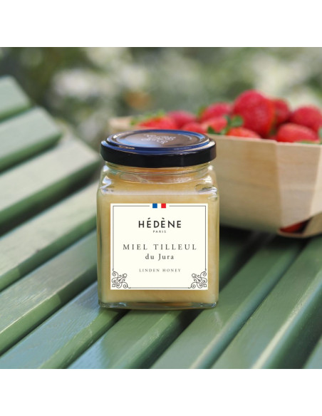 Lime tree honey harvested in France, soft and floral, ideal for desserts.