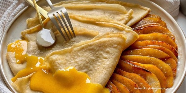 Chandeleur : recette de crêpe et poires caramélisés au miel